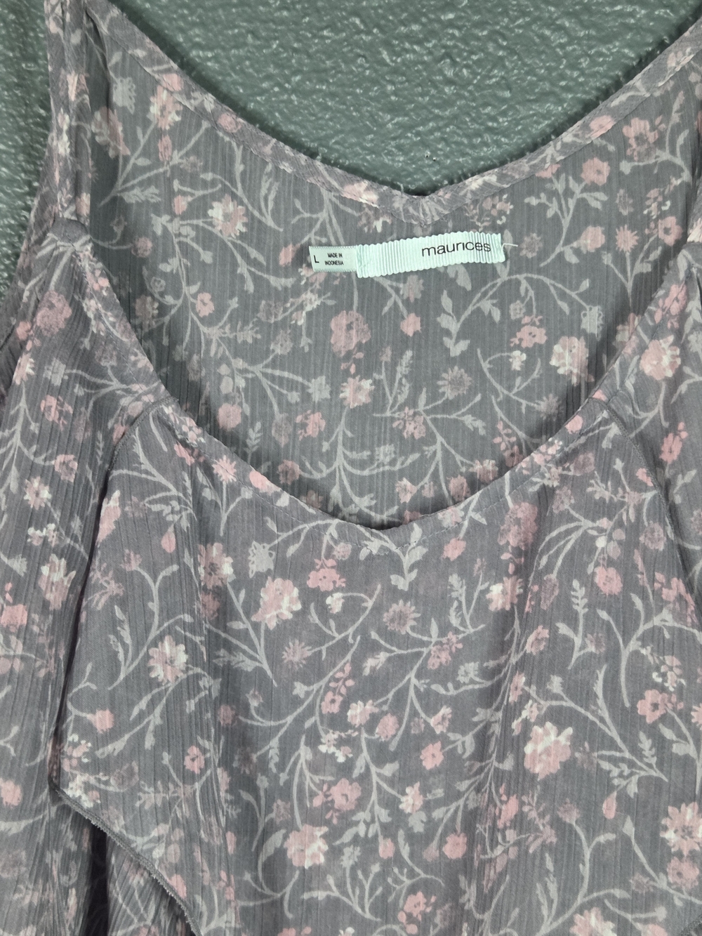 Maurices Womens Sz Large Tiered Tank Top Cami Ruffle Boho Cottage Core Romantic - Picture 2 of 10